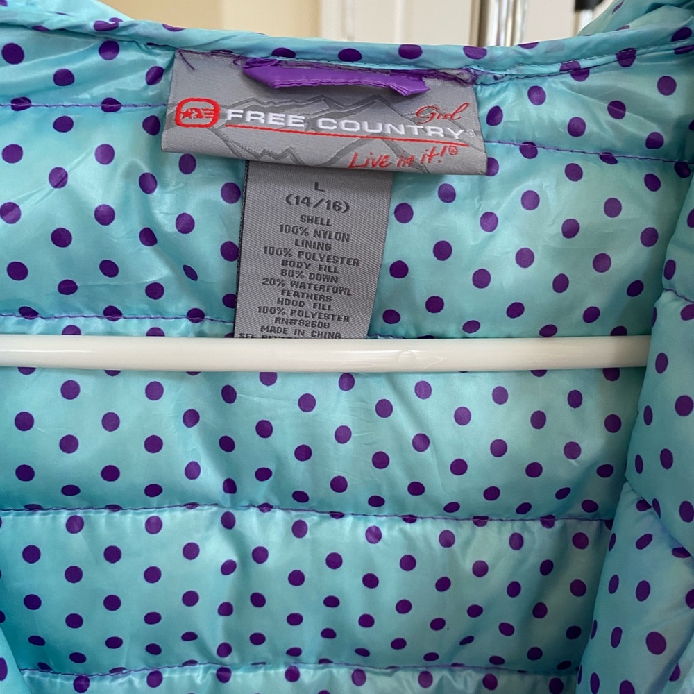Free country purple vest with hood size L(14/16) - Picture 11 of 12